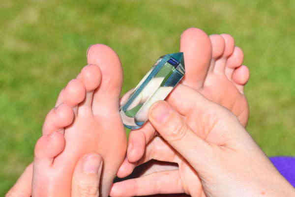 Crystal treatment with Blue Obsidian crystal